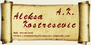 Aleksa Kostrešević vizit kartica